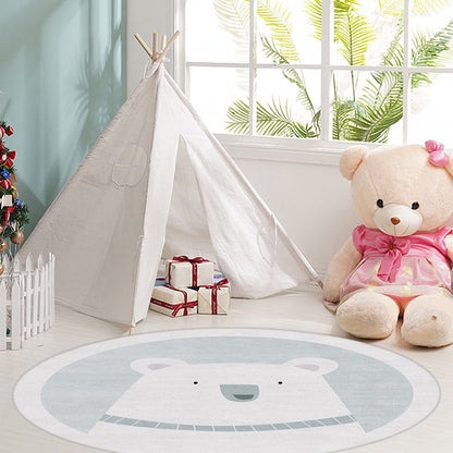 Unique Cartoon Bear Pattern Rug Grey Kids Rug Polyester Washable Non-Slip Area Rug for Nursery Clearhalo 'Area Rug' 'Rug' 1609095