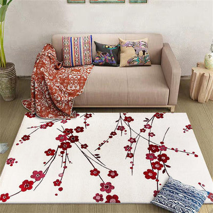 Vintage Floral Pattern Rug Beige and Red Polyester Rug Machine Washable Non-Slip Area Rug for Living Room Clearhalo 'Area Rug' 'Rug' 1609482