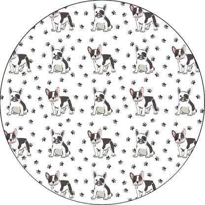 Kids Bedroom Rug in White Animal Dog Footprint Print Rug Polyester Anti-Slip Backing Pet Friendly Area Rug - Clearhalo - 'Area Rug' - 'Rug' - 1609587