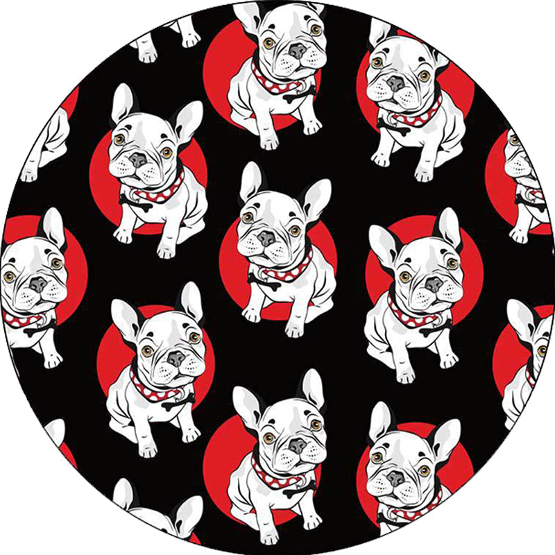 Black Child's Room Rug Kids Animal Dog Pattern Area Rug Polyester Non-Slip Backing Carpet - Clearhalo - 'Area Rug' - 'Rug' - 1609890