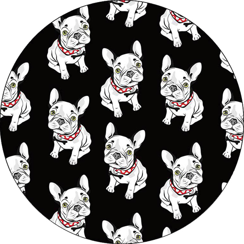 Black Child's Room Rug Kids Animal Dog Pattern Area Rug Polyester Non-Slip Backing Carpet - Clearhalo - 'Area Rug' - 'Rug' - 1609898