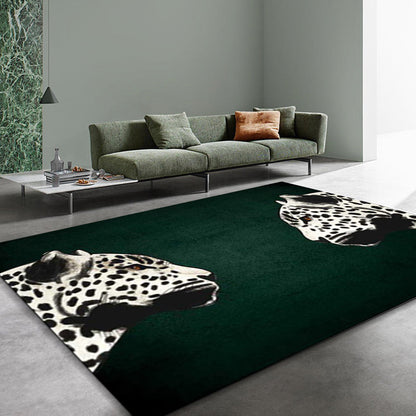 Funky Cheetah Pattern Rug Dark Green Novelty Rug Polyester Washable Anti-Slip Backing Area Rug for Living Room Clearhalo 'Area Rug' 'Modern' 'Rugs' Rug' 1610101