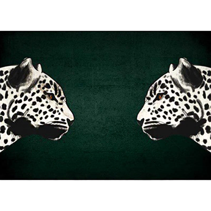 Funky Cheetah Pattern Rug Dark Green Novelty Rug Polyester Washable Anti-Slip Backing Area Rug for Living Room Clearhalo 'Area Rug' 'Modern' 'Rugs' Rug' 1610102