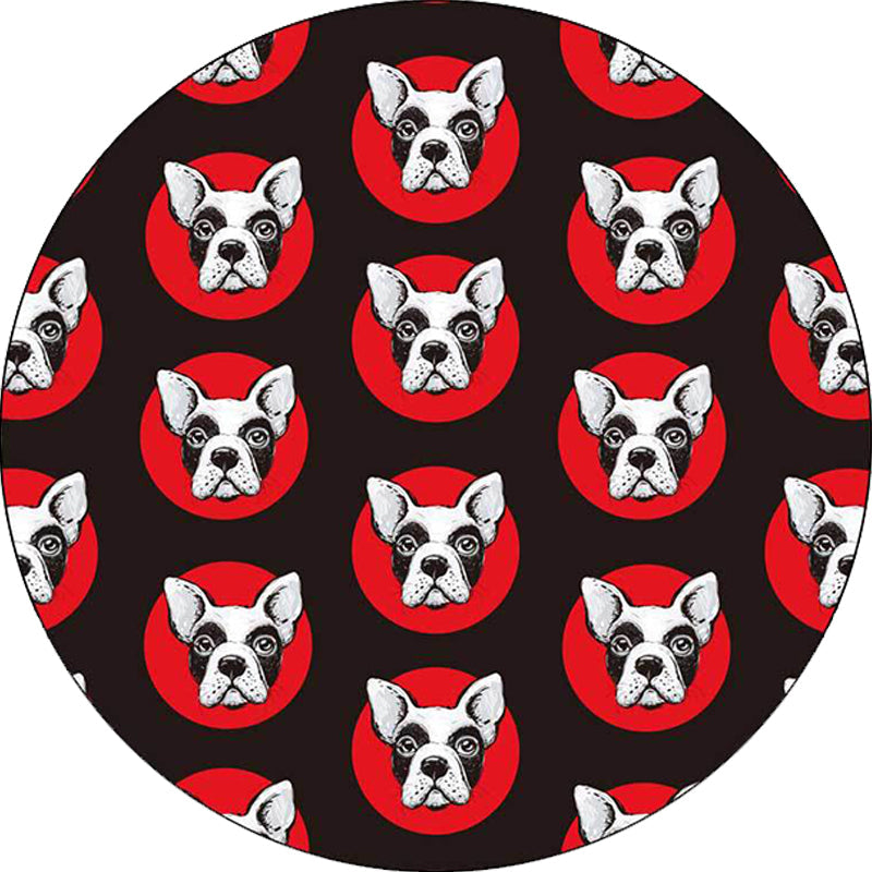 Kids Bedroom Rug in Black Animal Dog Dots Print Rug Polyester Stain-Resistant Pet Friendly Area Rug - Clearhalo - 'Area Rug' - 'Rug' - 1610318