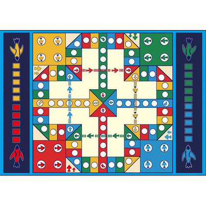 Unique Kids Rug in Blue Educational Ludo Pattern Rug Polyester Stain-Resistant Carpet for Nursery Clearhalo 'Area Rug' 'Rug' 1610326