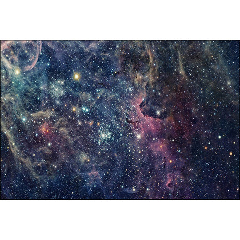 Modern Living Room Rug in Blue Outer Space Galaxy Print Rug Polyester Non-Slip Backing Area Rug - Clearhalo - 'Area Rug' - 'Modern' - 'Rugs' - Rug' - 1610680