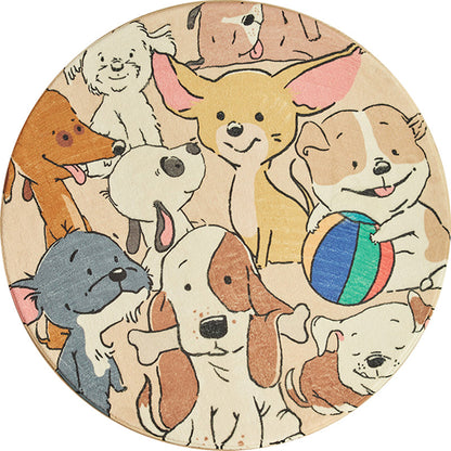 Stylish Cartoon Dog Pattern Rug Yellow Kids Rug Polyester Washable Non-Slip Area Rug for Nursery Clearhalo 'Area Rug' 'Rug' 1612359