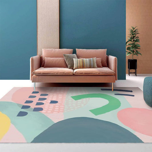 Modern Novelty Rug in Pink Color Block Aquarelle Pattern Rug Polyester Pet Friendly Carpet for Home Decor - Clearhalo - 'Area Rug' - 'Rug' - 1612727