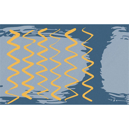 Casual Novelty Rug in Blue Geometric Wave Pattern Rug Polyester Stain-Resistant Carpet for Home Decoration - Clearhalo - 'Area Rug' - 'Rug' - 1613132