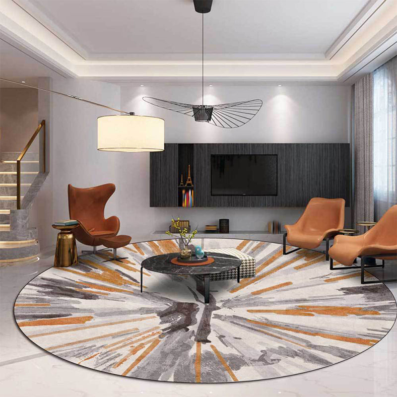 Stylish Abstract Rug Grey and Brown Nordic Rug Polyester Washable Anti-Slip Backing Area Rug for Living Room Grey Clearhalo 'Area Rug' 'Modern' 'Rugs' Rug' 1613418