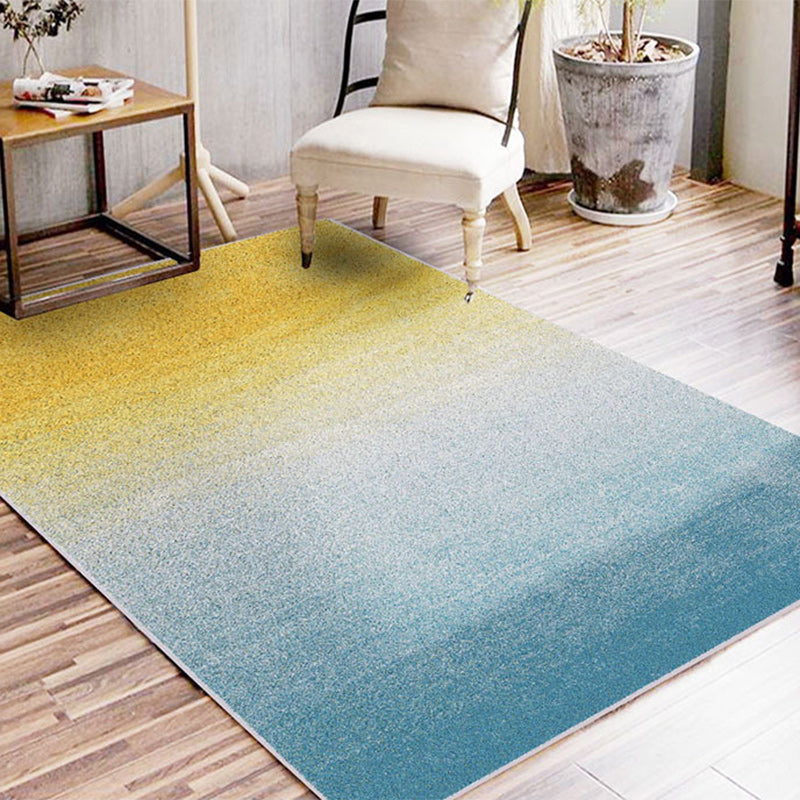 Casual Ombre Rug Green and Blue Synthetic Rug Machine Washable Non-Slip Area Rug for Bedroom Yellow Clearhalo 'Area Rug' 'Casual' 'Rugs' Rug' 1634407