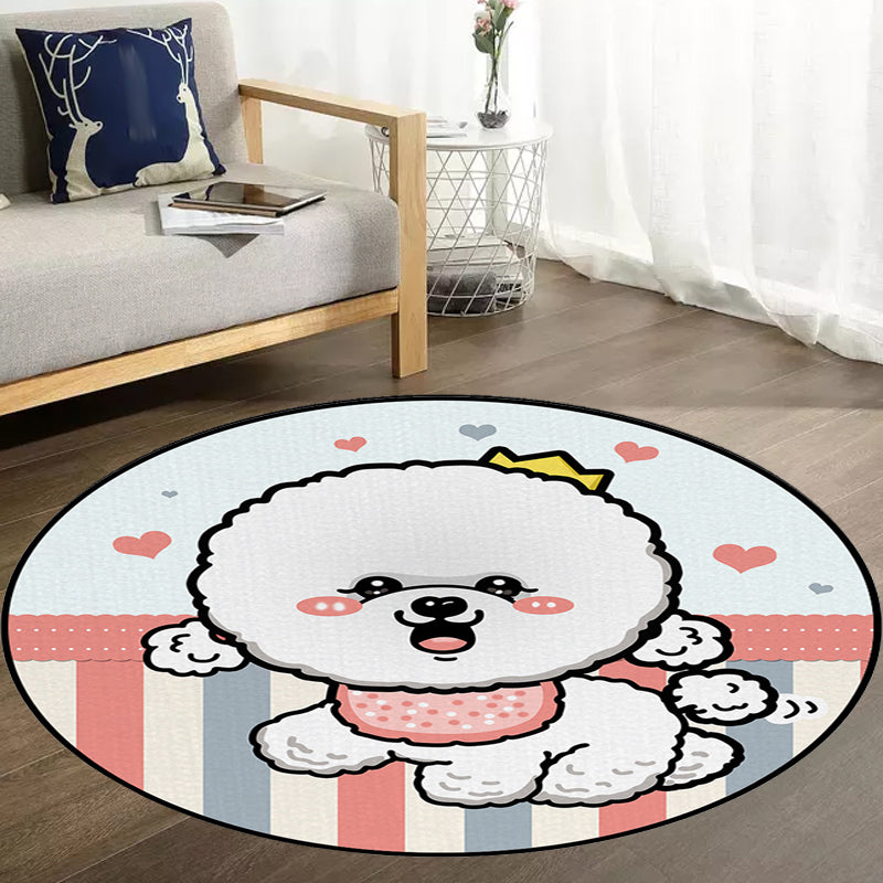 Kids Bedroom Rug in Purple and Red Animal Dog Star Strawberry Print Rug Polyester Non-Slip Area Rug - Clearhalo - 'Area Rug' - 'Rug' - 1634470