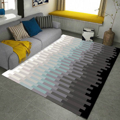 Multicolored Bedroom Rug Novelty Geometry Rectangle Pattern Area Rug Polyester Machine Washable Carpet - Grey - Clearhalo - 'Area Rug' - 'Rug' - 1636791