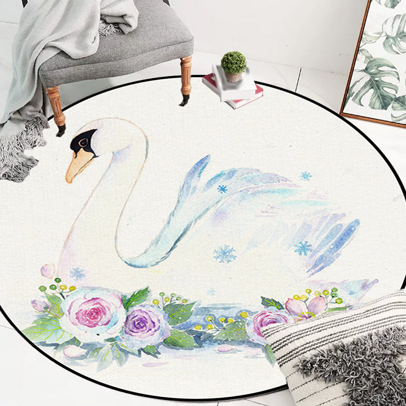 Cute Kids Rug in White Animal Owl Rabbit Sloth Pattern Rug Polyester Non-Slip Washable Carpet for Nursery - view 20