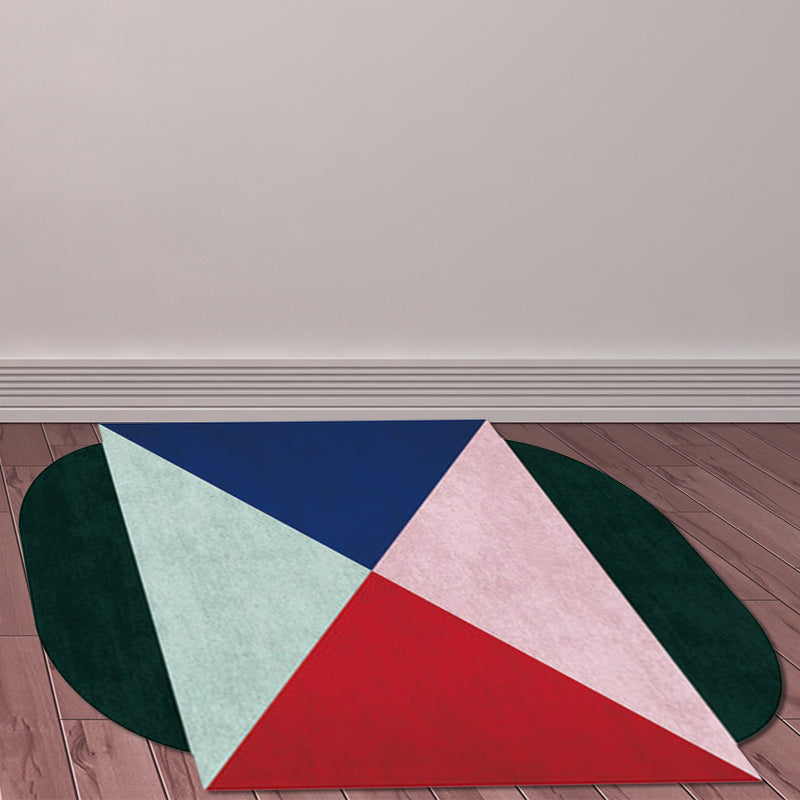 Modern Living Room Irregular Rug Multicolor Color Block Triangle Pattern Rug Polyester Stain-Resistant Area Rug - Clearhalo - 'Area Rug' - 'Rug' - 1648389