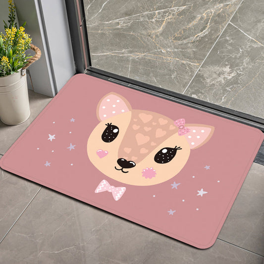 Stylish Kids Rug in Pink and Purple Animal Swan Dog Bear Pattern Rug Polyester Pet Friendly Carpet for Children's Room Brown 2' x 2'11" Clearhalo 'Area Rug' 'Rug' 1648447