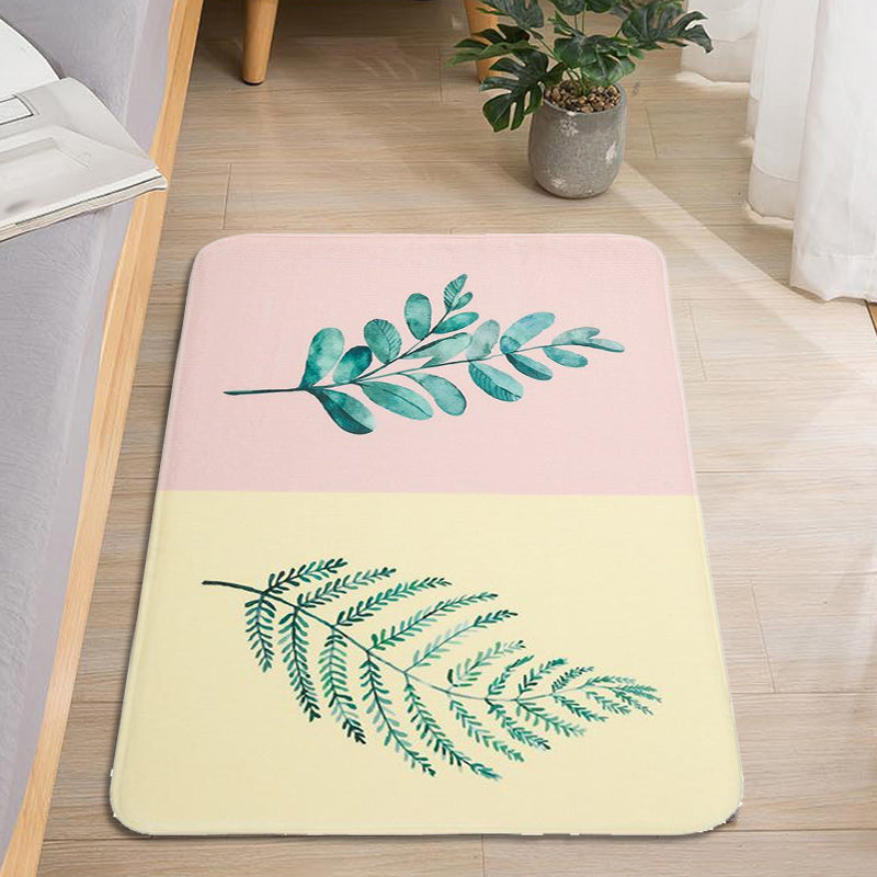 Casual Kids Rug in Pink and Yellow Botanical Cactus Aloe Pattern Rug Polyester Anti-Slip Carpet for Children's Room - Clearhalo - 'Area Rug' - 'Rug' - 1648450