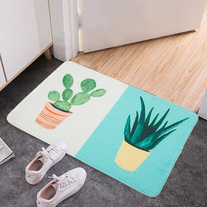 Casual Kids Rug in Pink and Yellow Botanical Cactus Aloe Pattern Rug Polyester Anti-Slip Carpet for Children's Room - Clearhalo - 'Area Rug' - 'Rug' - 1648454