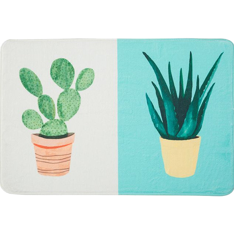 Casual Kids Rug in Pink and Yellow Botanical Cactus Aloe Pattern Rug Polyester Anti-Slip Carpet for Children's Room - Clearhalo - 'Area Rug' - 'Rug' - 1648455