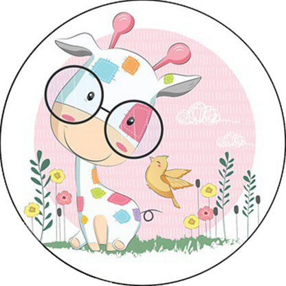 Blue and Pink Child's Room Rug Kids Animal Horse Rabbit Pattern Area Rug Polyester Non-Slip Backing Carpet - Clearhalo - 'Area Rug' - 'Rug' - 1648528