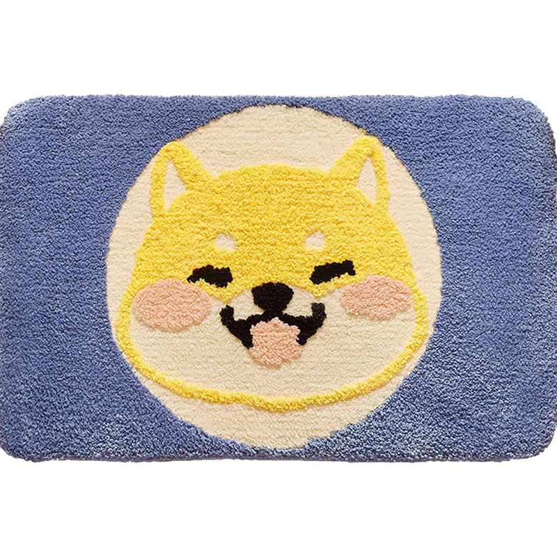 Green Child's Room Rug Kids Animal Dog Circle Pattern Area Rug Polyester Anti-Slip Backing Carpet - view 2