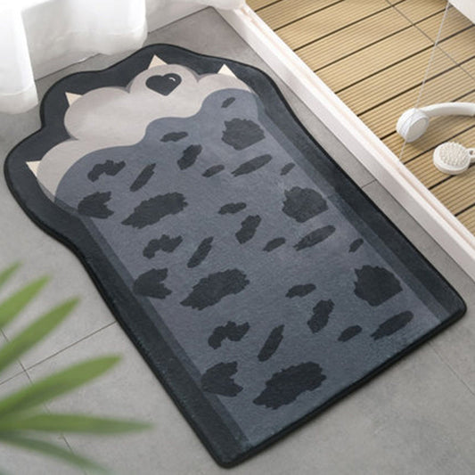 Kids Child's Room Irregular Rug in Pink and Purple Animal Paw Bow Tie Print Rug Polyester Non-Slip Backing Area Rug - Black - Clearhalo - 'Area Rug' - 'Rug' - 1648609