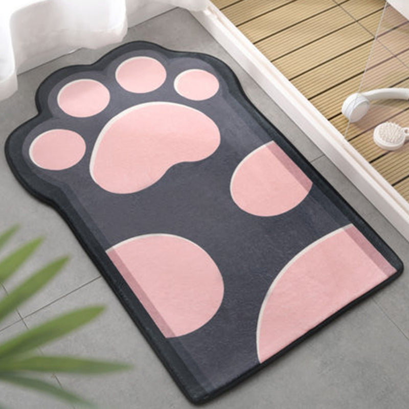 Kids Child's Room Irregular Rug in Pink and Purple Animal Paw Bow Tie Print Rug Polyester Non-Slip Backing Area Rug - Grey - Clearhalo - 'Area Rug' - 'Rug' - 1648613