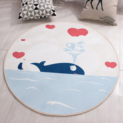 Stylish Kids Rug in Yellow and Green Animal Horse Whale Panda Pattern Rug Polyester Non-Slip Backing Carpet for Nursery White Clearhalo 'Area Rug' 'Rug' 1648628