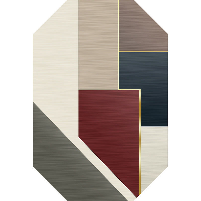 Modern Living Room Irregular Rug in Brown Color Block Pattern Rug Polyester Machine Washable Area Rug - Clearhalo - 'Area Rug' - 'Rug' - 1648717