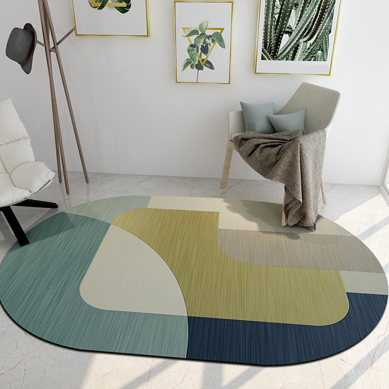 Modern Living Room Irregular Rug Colorful Color Block Pattern Rug Polyester Pet Friendly Area Rug - Yellow - Clearhalo - 'Area Rug' - 'Rug' - 1648921