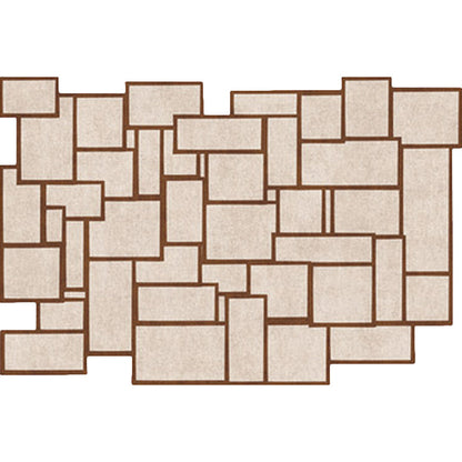 Irregular Bedroom Rug in Brown Modern Colorblock Rectangle Pattern Area Rug Polyester Anti-Slip Backing Carpet