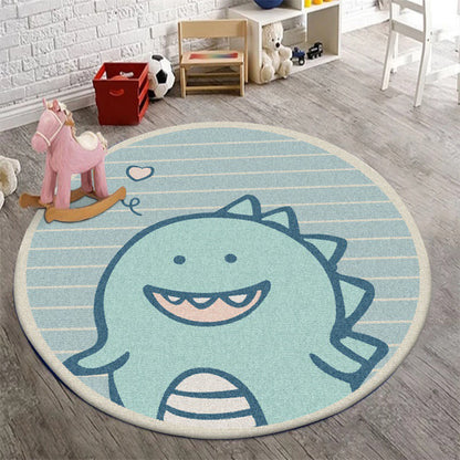 Unique Kids Rug in Green Animal Dinosaur Stripe Heart Pattern Rug Polyester Non-Slip Carpet for Nursery Green Clearhalo 'Area Rug' 'Rug' 1649031