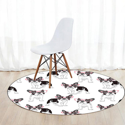 Unique Kids Rug in White and Brown Animal Dog Food Pattern Rug Polyester Stain-Resistant Carpet for Nursery White Clearhalo 'Area Rug' 'Rug' 1649070