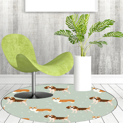 Unique Kids Rug in White and Brown Animal Dog Food Pattern Rug Polyester Stain-Resistant Carpet for Nursery Clearhalo 'Area Rug' 'Rug' 1649079