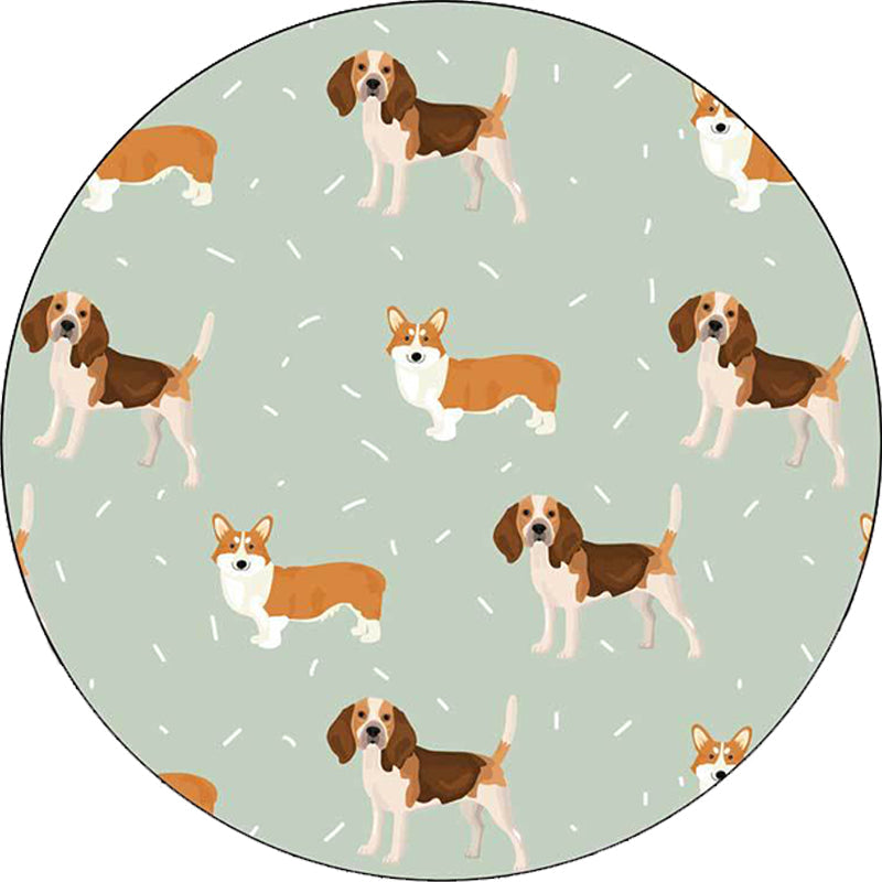 Unique Kids Rug in White and Brown Animal Dog Food Pattern Rug Polyester Stain-Resistant Carpet for Nursery Clearhalo 'Area Rug' 'Rug' 1649080