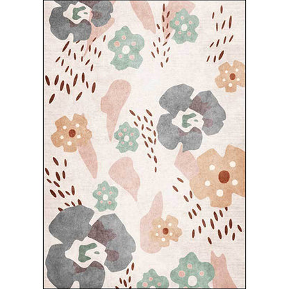 Pink Child's Room Rug Kids Floral Pattern Area Rug Polyester Anti-Slip Backing Carpet - Clearhalo - 'Area Rug' - 'Rug' - 1649207