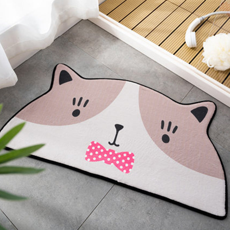 Kids Child's Room Irregular Rug in Pink and Orange Animal Tiger Lion Rabbit Print Rug Polyester Stain-Resistant Area Rug - Grey - 2' x 3'11" - Clearhalo - 'Area Rug' - 'Rug' - 1649242