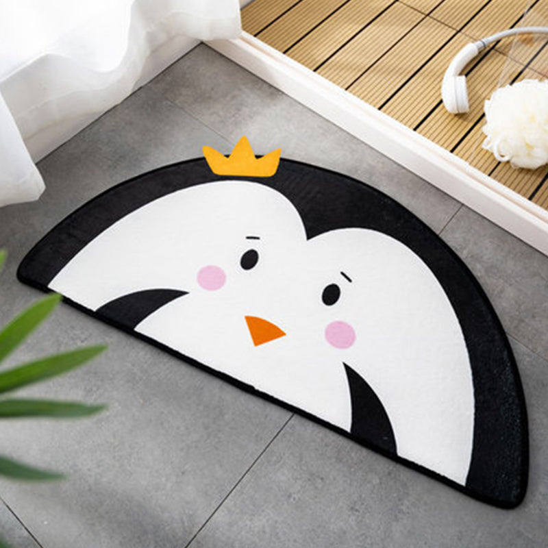 Kids Child's Room Irregular Rug in Pink and Orange Animal Tiger Lion Rabbit Print Rug Polyester Stain-Resistant Area Rug - White - 2' x 3'11" - Clearhalo - 'Area Rug' - 'Rug' - 1649243