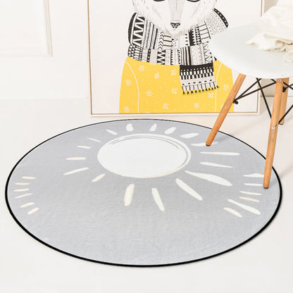 Simple Kids Rug in Pink and Blue Fairy Tales Rainy Sunset Moon Pattern Rug Polyester Washable Carpet for Children's Room Grey Clearhalo 'Area Rug' 'Rug' 1649271