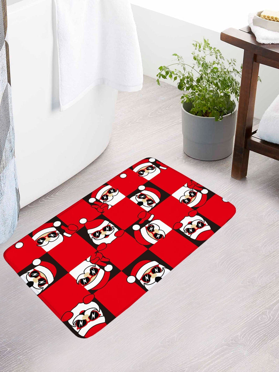 4pc Christmas Santa Claus Pattern Bath Rug And Shower Curtain - view 2