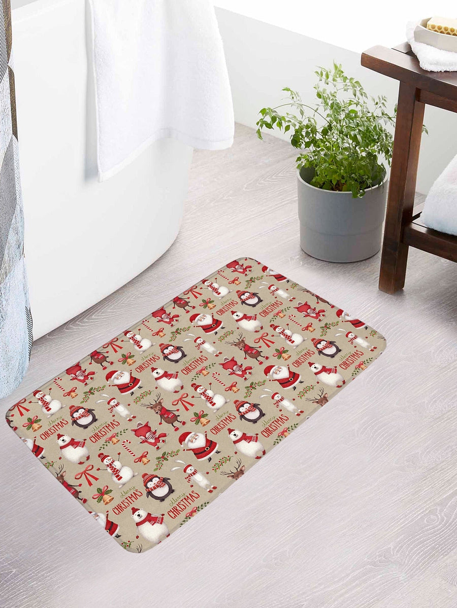 4pc Christmas Print Bath Rug And Shower Curtain - view 2