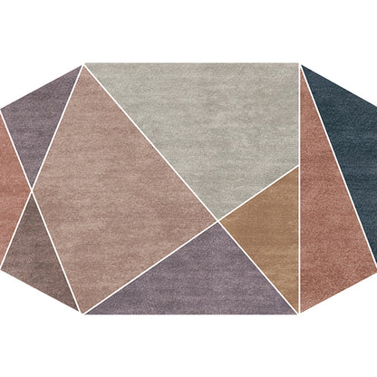 Blue and Brown Irregular Rug Bedroom Novelty Color Block Pattern Area Rug Polyester Pet Friendly Carpet - Clearhalo - 'Area Rug' - 'Rug' - 1692530