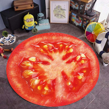 Kids Child's Room Rug in Green Food & Beverage Watermelon Kiwi Fruit Candy Print Rug Polyester Non-Slip Area Rug - Red - Clearhalo - 'Area Rug' - 'Rug' - 1692705