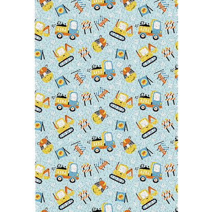 Kids Child's Room Rug in Blue Cars & Roads Excavator Zebra Print Rug PVC Machine Washable Area Rug - Clearhalo - 'Area Rug' - 'Rug' - 1692954