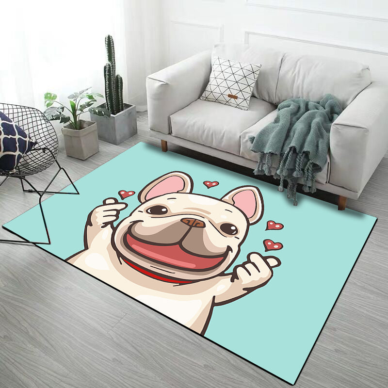 Stylish Kids Rug in Pink and Grey Animal Unicorn Rabbit Dog Pattern Rug Polyester Non-Slip Carpet for Children's Room Blue Clearhalo 'Area Rug' 'Rug' 1693245