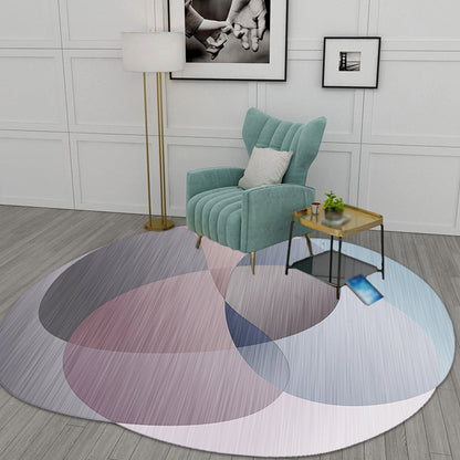 Grey Irregular Bedroom Rug Novelty Color Block Pattern Area Rug Polyester Stain-Resistant Carpet