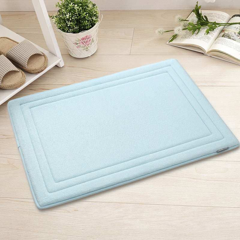 Flocking Mat Feblilac Rectangular Solid Line Pattern Memory Foam Tufted Bath Mat ...