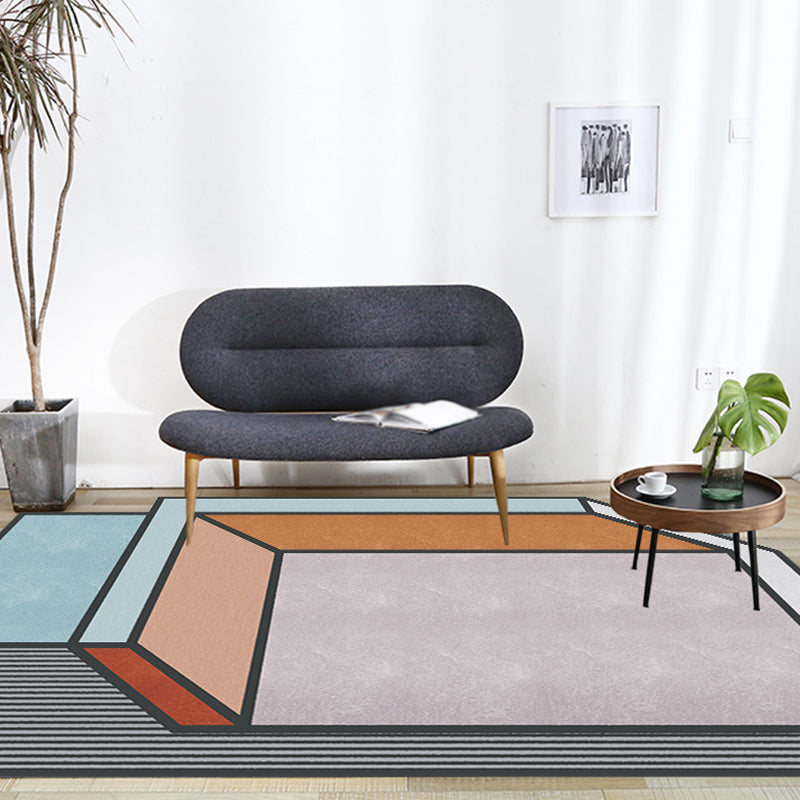 Novelty Living Room Irregular Rug Colorful Color Block Cuboid Print Rug Polyester Stain-Resistant Area Rug - view 4
