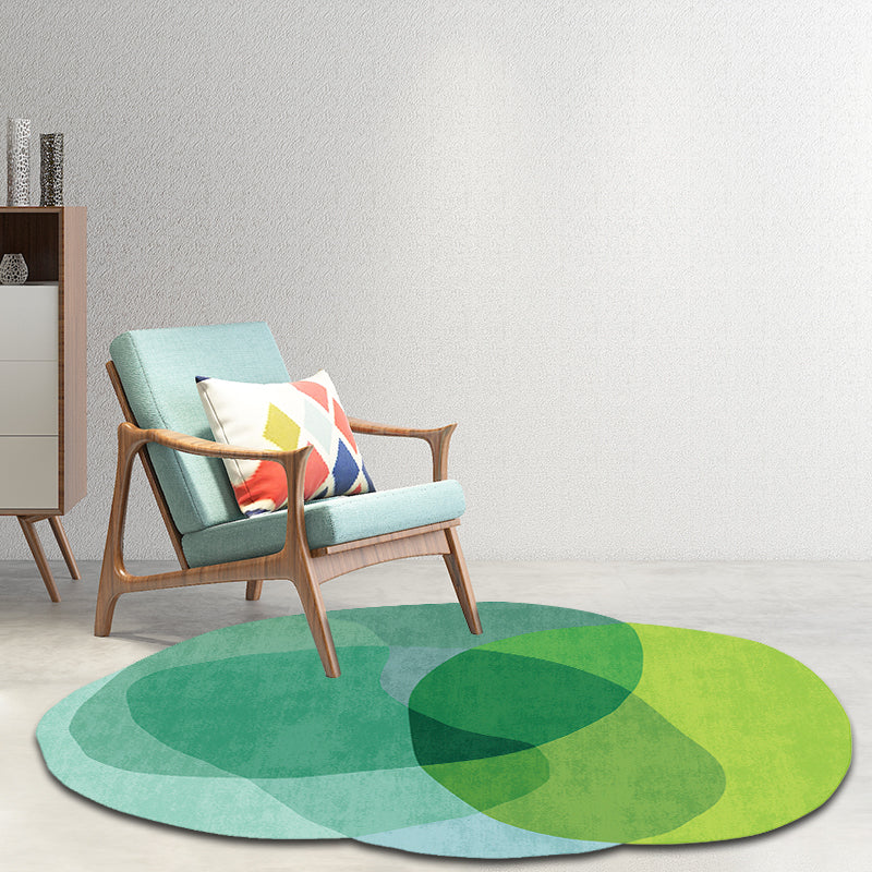 Novelty Living Room Irregular Rug in Red and Blue Color Block Print Rug Polyester Anti-Slip Area Rug - view 6