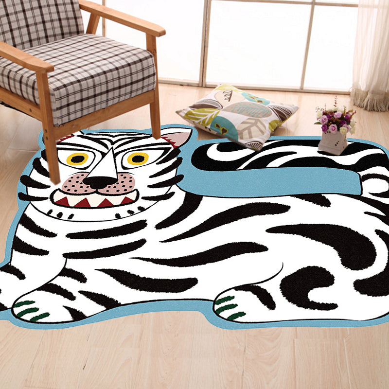 Stylish Kids Irregular Rug in Pink and Brown Animal Tiger Lion Pattern Rug Polyester Washable Carpet for Child's Room Clearhalo 'Area Rug' 'Rug' 1715179